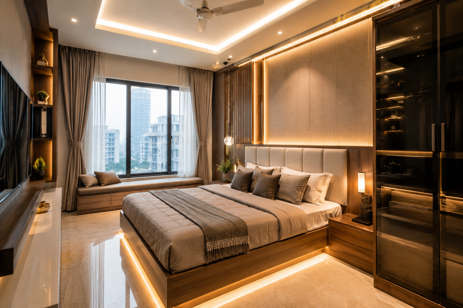 Luxury bedroom interior design Thane